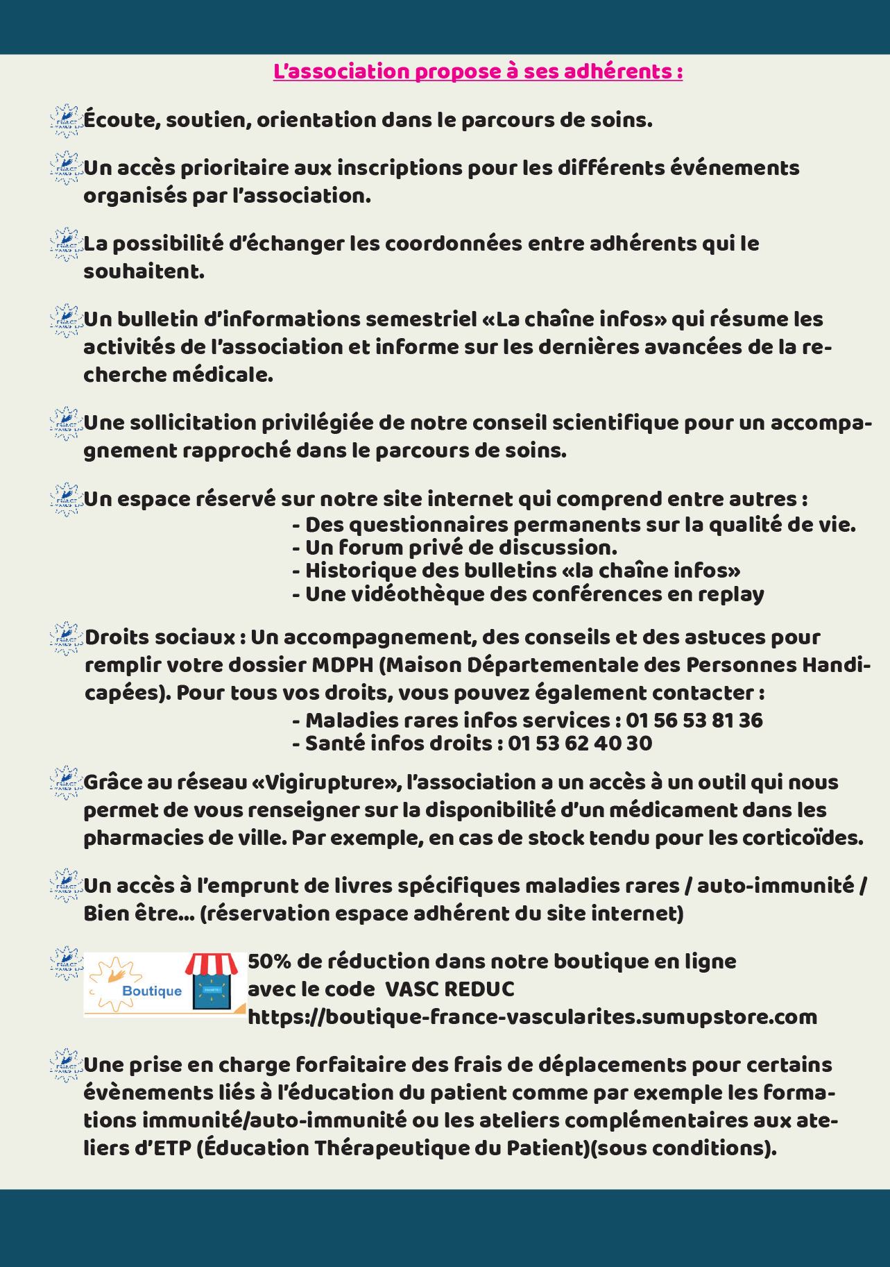asso propose aux adhérents 25 2